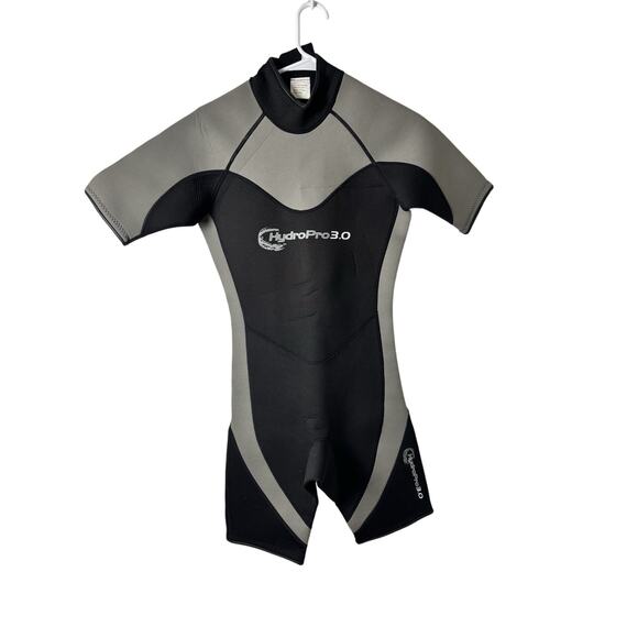Adult HydroPro 3.0 Wetsuit Gray Black Neoprene Scuba Surfing Diving Size S - Picture 2 of 5